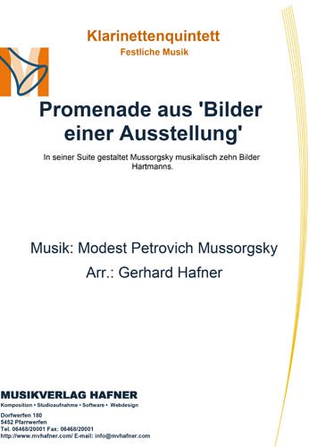 Promenade aus 'Bilder einer Ausstellung' - Klarinettenquintett - Festliche Musik 